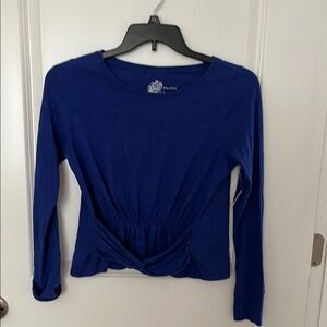 Pilcro Tie Front Blue Blouse